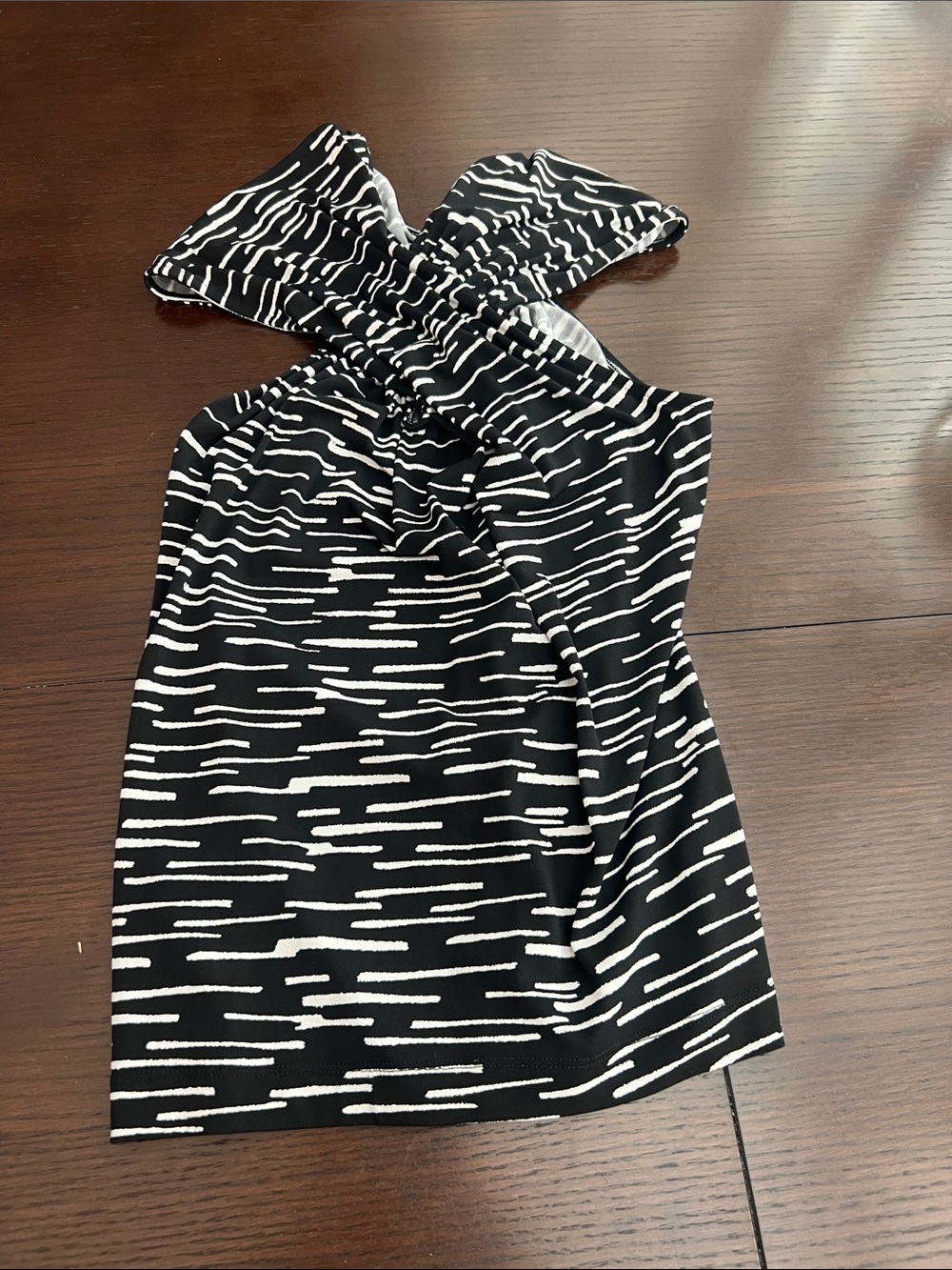 The Limited Black & White Strapless Twist-Front Dress